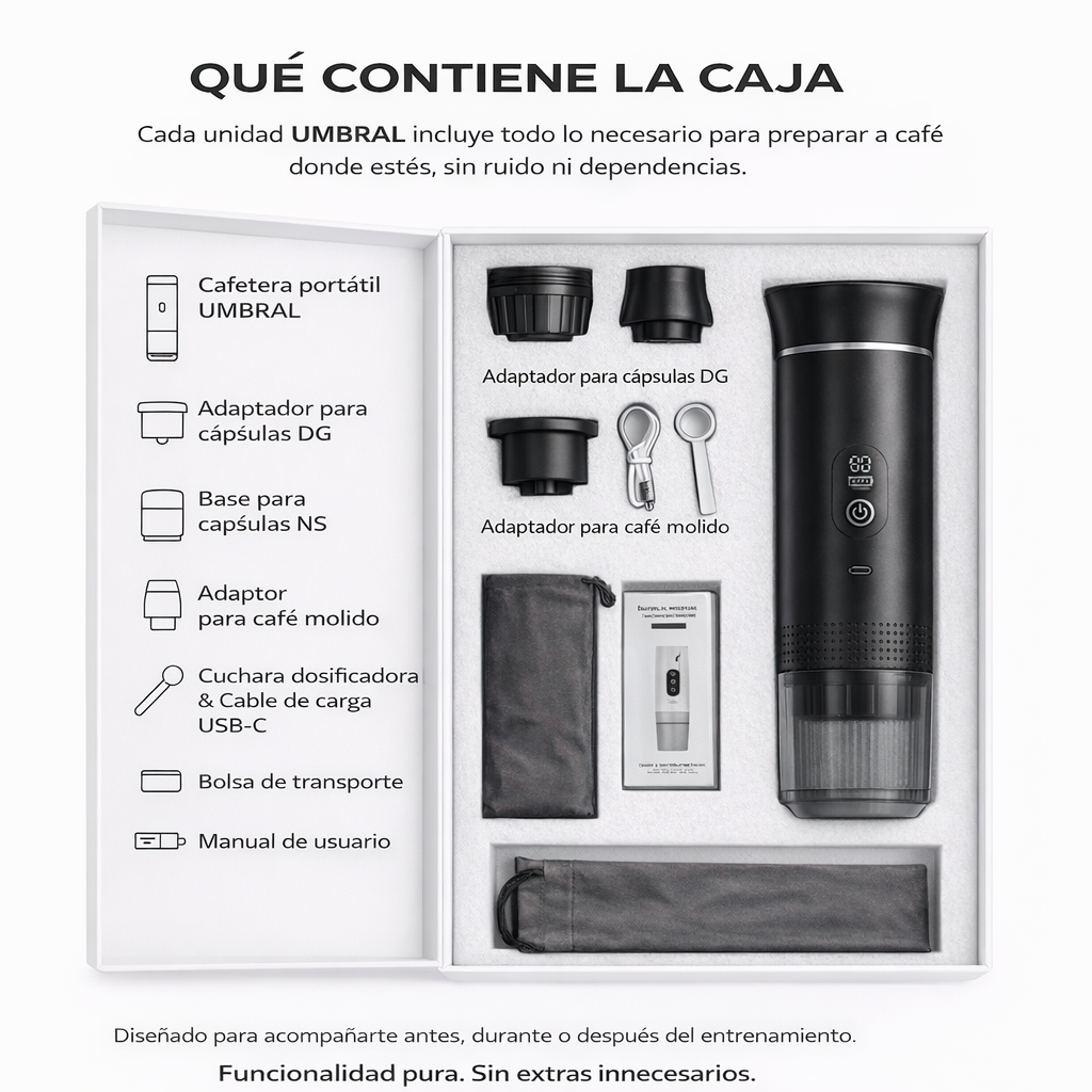 CAFÉ UMBRAL - Espresso portátil para trabajo, viaje y enfoque